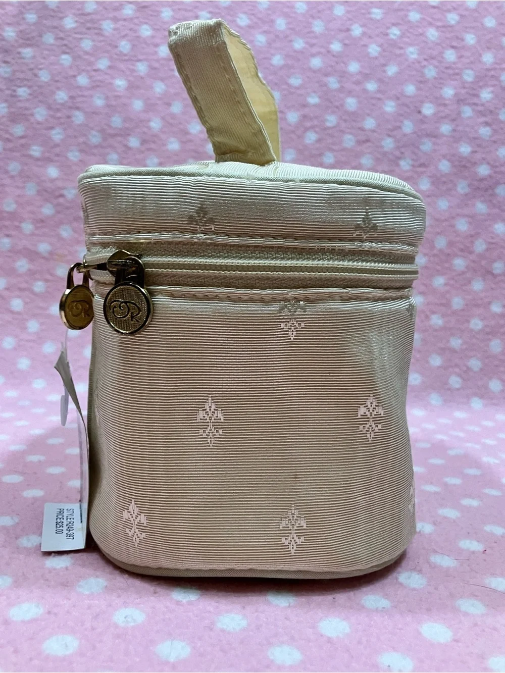 Oscar de la Renta Cream Travel/Cosmetic Bag NWT